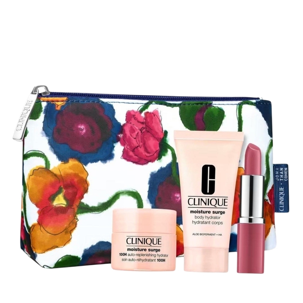 Clinique Γ Jonathan Cohen Limited Edition Floral Cosmetic Bag 3 Skin Care Set